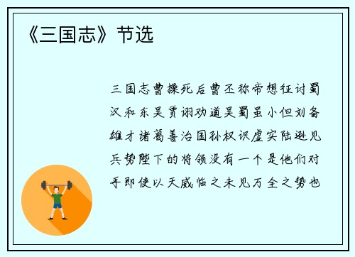《三国志》节选